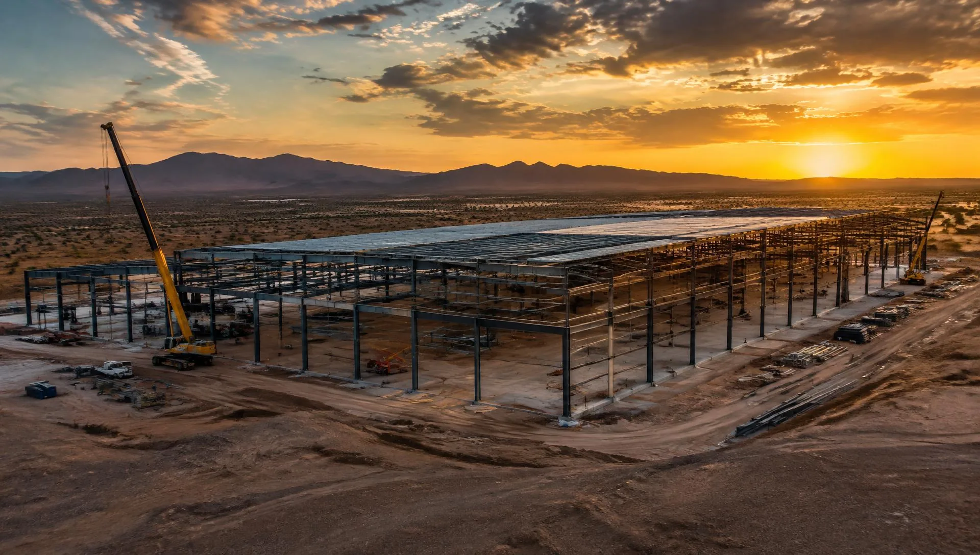 Construcción de nave industrial con estructura metálica